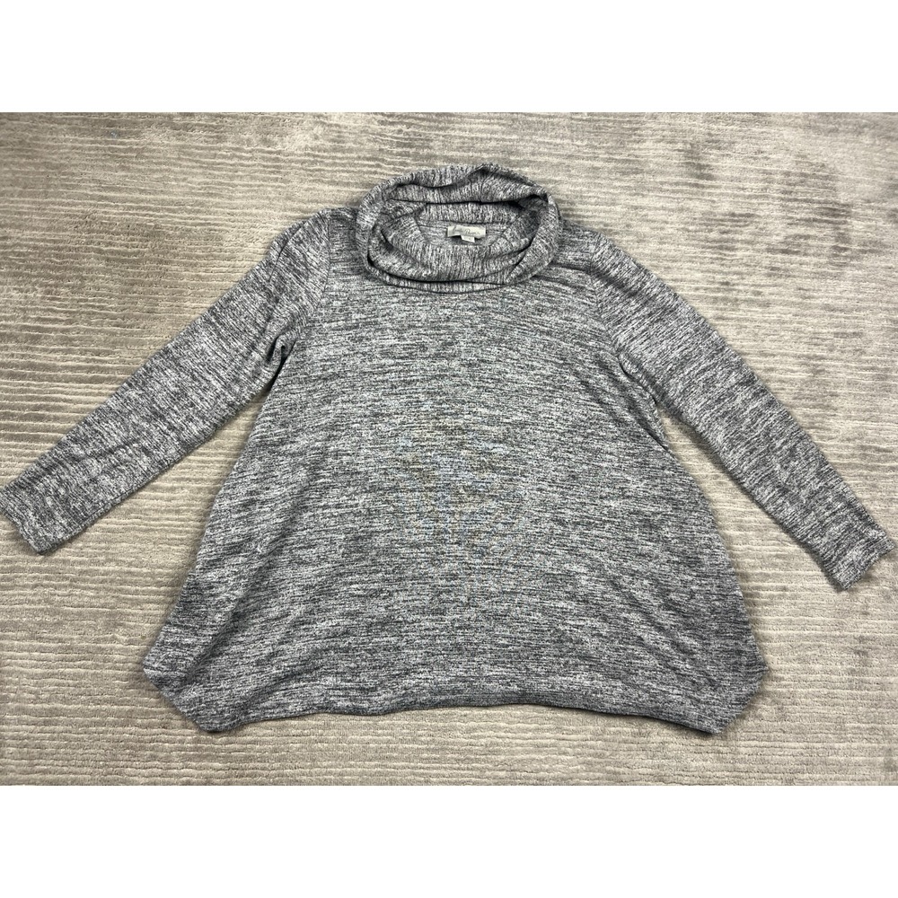Charlie Paige Sweater Womens L/XL Gray Cowl Neck Long Sleeve Pockets Flowy‎